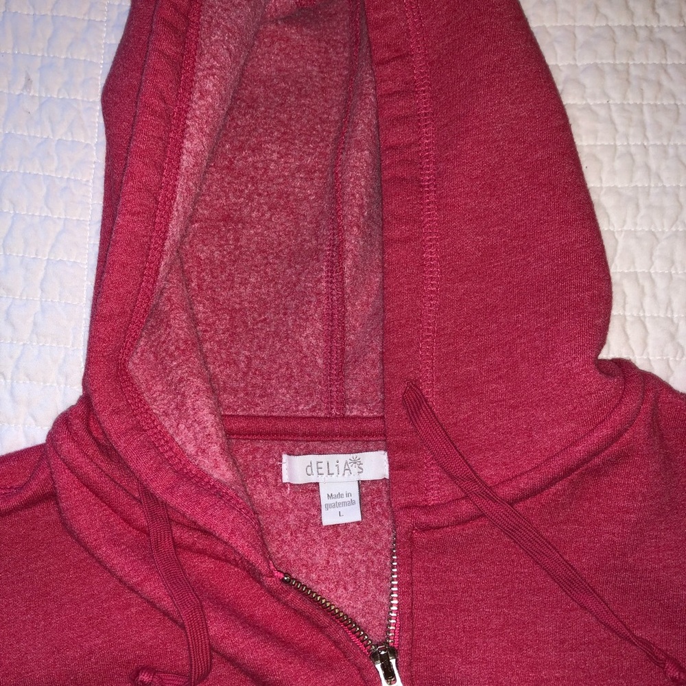 NEVER WORN Pink Fleece L Zip Up Hoodie!